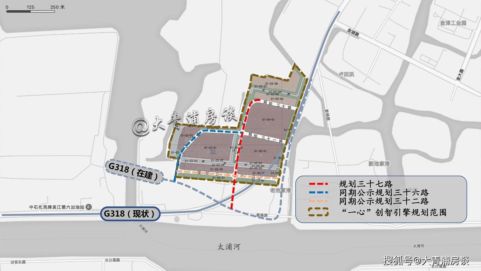 示范区水乡客厅“一心”三条道路方案设计公示均为城市支路(图1)